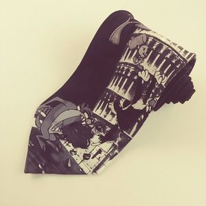 Looney Tunes Mania Black/White Mens Tie 59" x 4"